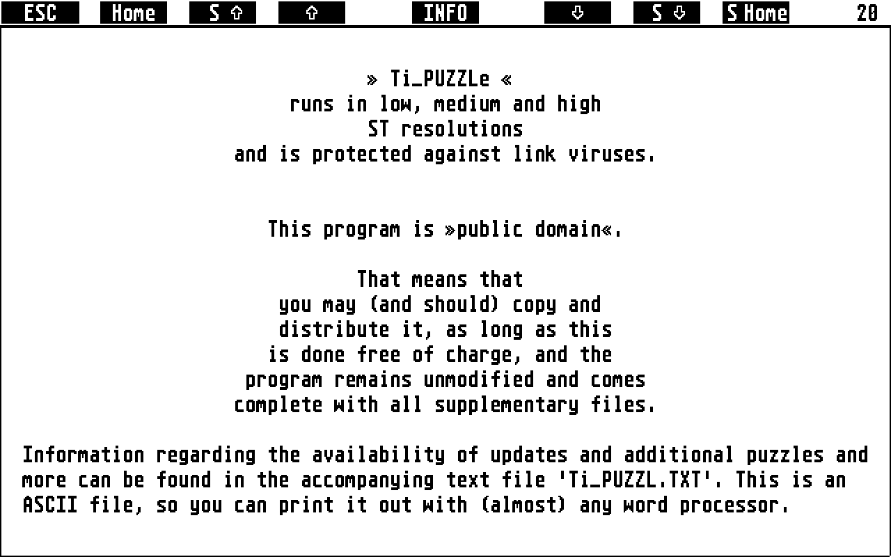 Ti_Puzzle atari screenshot
